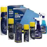 Pachet intretinere interior auto Mannol Spray aer conditionat-Spray bord cu spuma activa-Spray curatat interior
